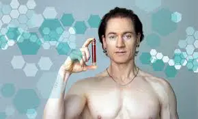 Bryan Johnson with test tube