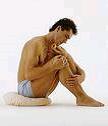 Man with sore knee