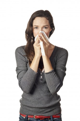 Woman with Allergies Acupuncture